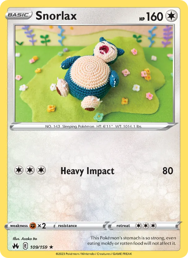 Snorlax card from Crown Zenith, number 109/159