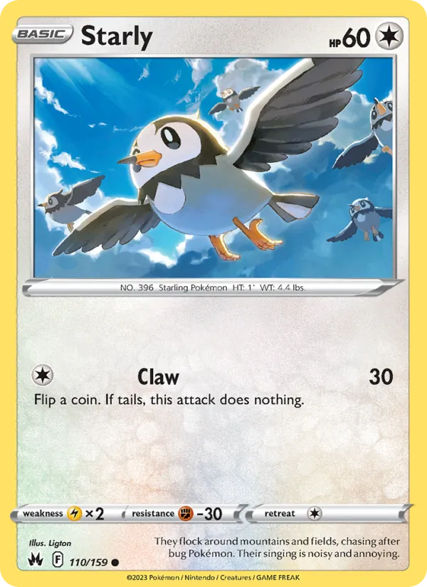 Starly card from Crown Zenith, number 110/159