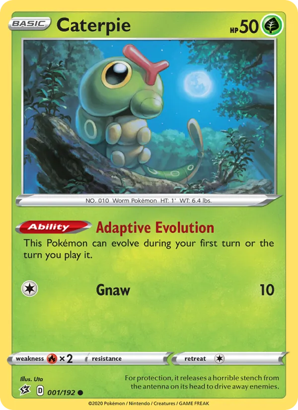 Kartu Caterpie dari Rebel Clash, nomor 1/192