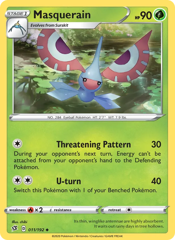 Masquerain card from Rebel Clash, number 11/192