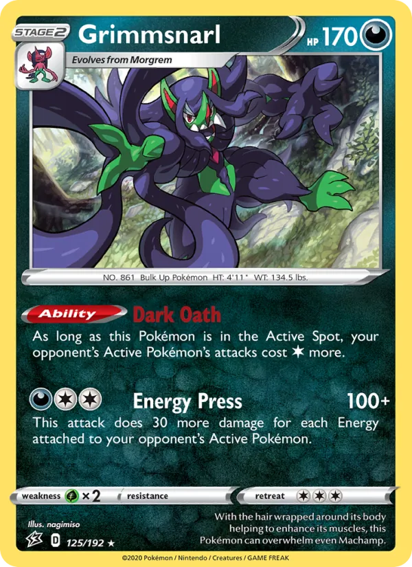Kartu Grimmsnarl dari Rebel Clash, nomor 125/192