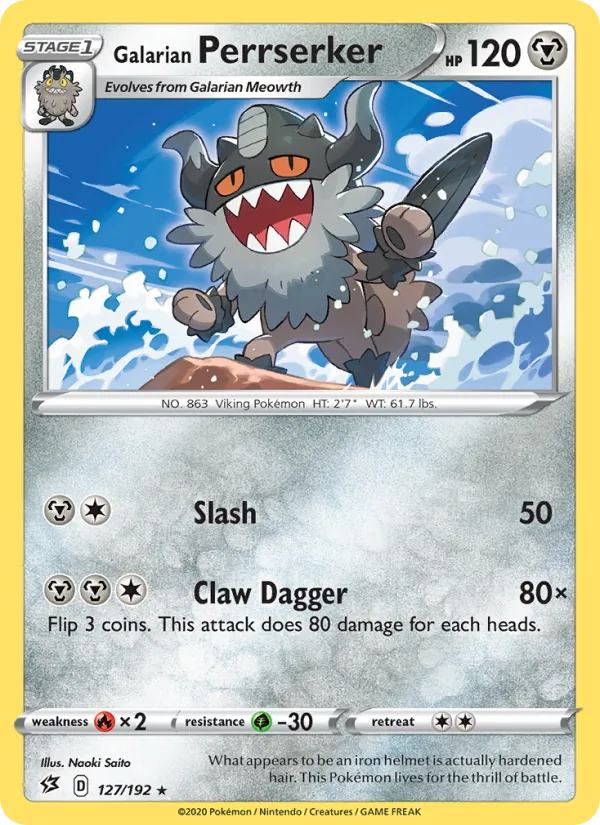 Kartu Galarian Perrserker dari Rebel Clash, nomor 127/192