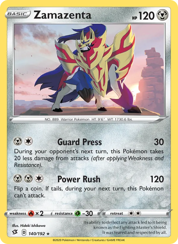 Kaart Zamazenta uit Rebel Clash, nummer 140/192