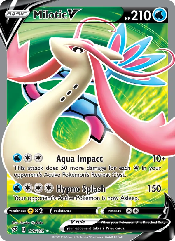 Milotic V card from Rebel Clash, number 179/192