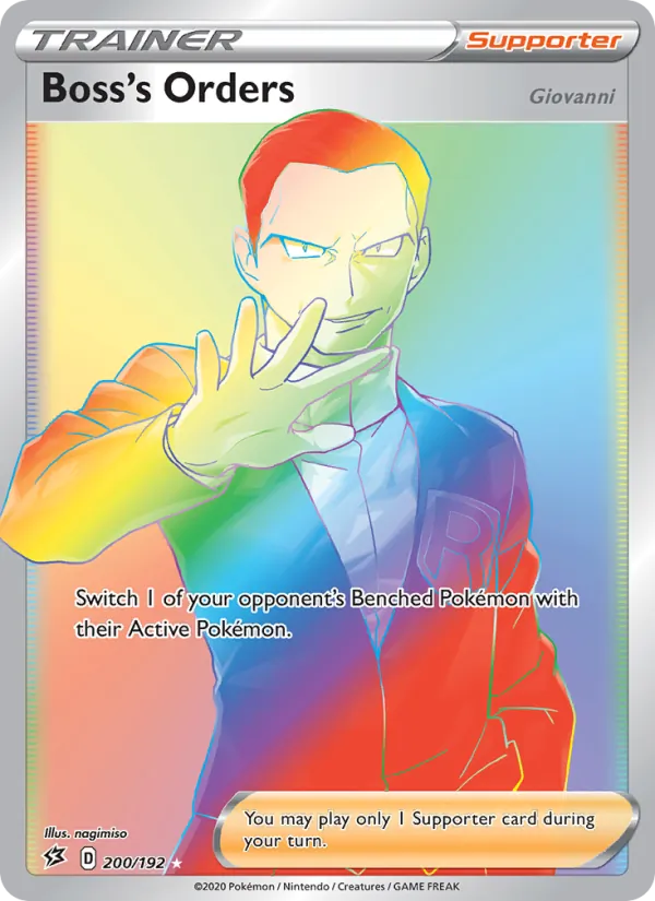 Boss's Orders (Giovanni) card from Rebel Clash, number 200/192