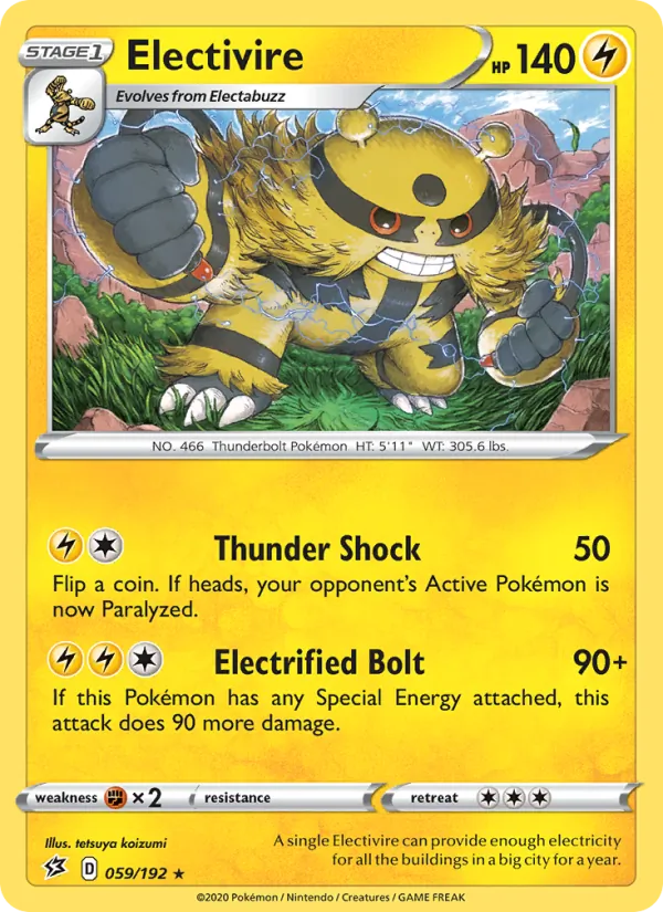 Kartu Electivire dari Rebel Clash, nomor 59/192