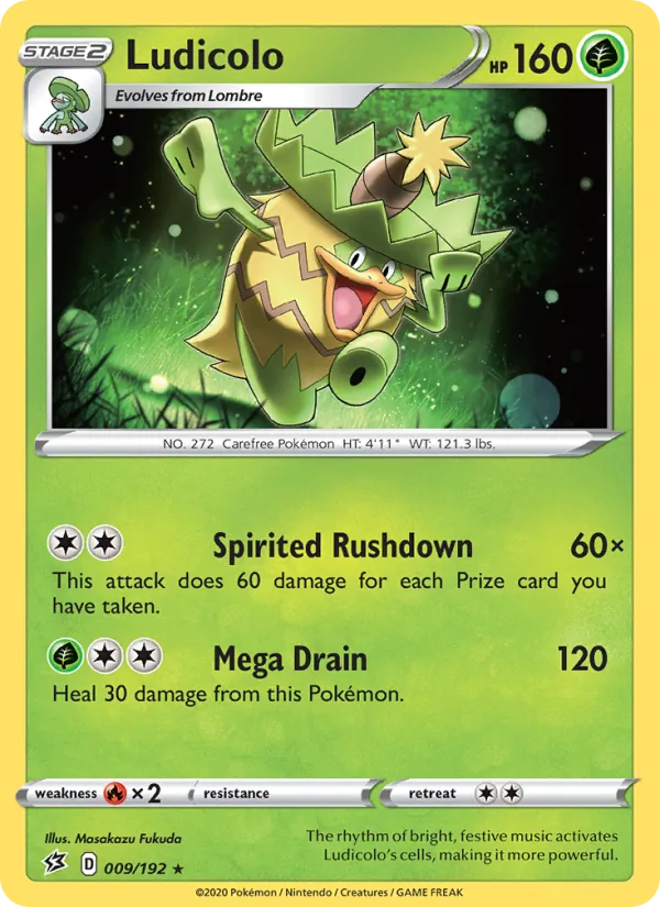 Kartu Ludicolo dari Rebel Clash, nomor 9/192