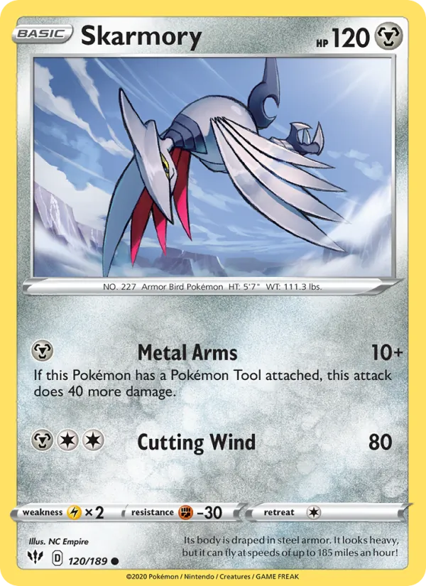 Kaart Skarmory uit Darkness Ablaze, nummer 120/189