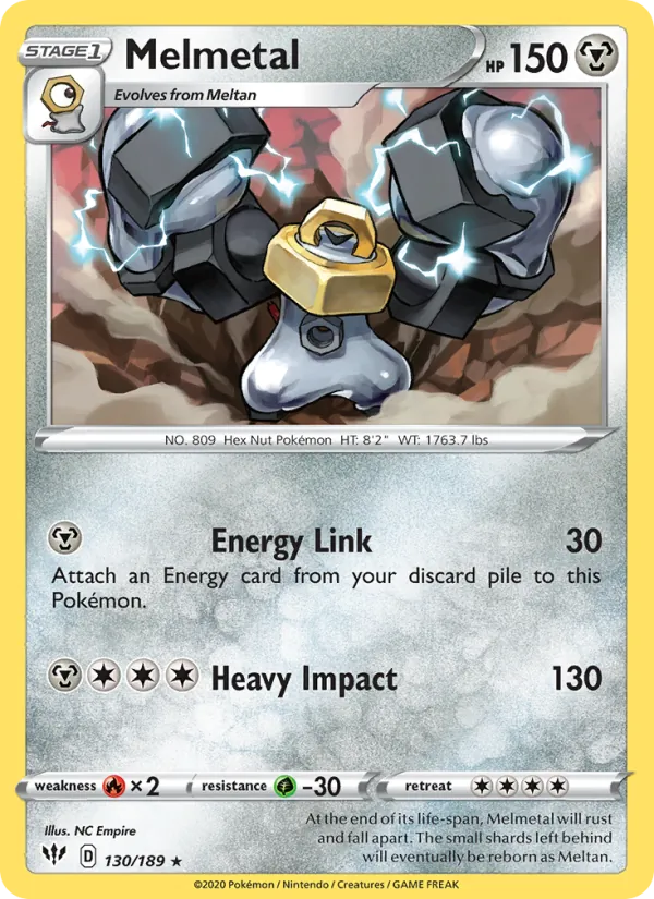 Kaart Melmetal uit Darkness Ablaze, nummer 130/189