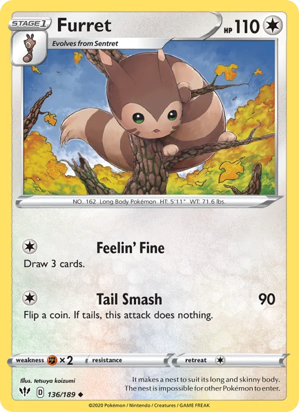 Kartu Furret dari Darkness Ablaze, nomor 136/189