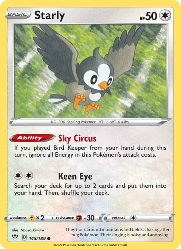 Kaart Starly uit Darkness Ablaze, nummer 145/189