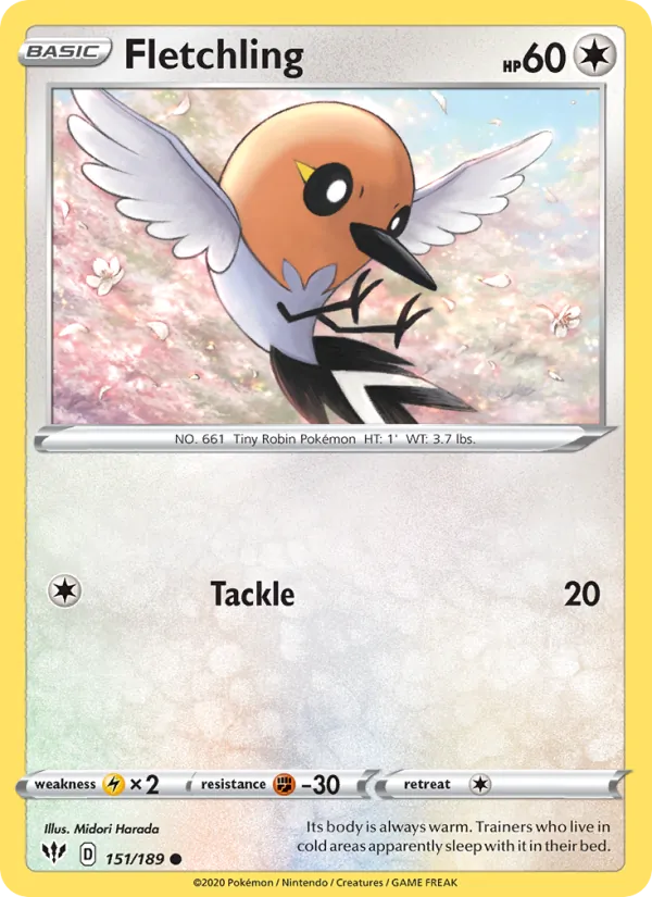 Kartu Fletchling dari Darkness Ablaze, nomor 151/189