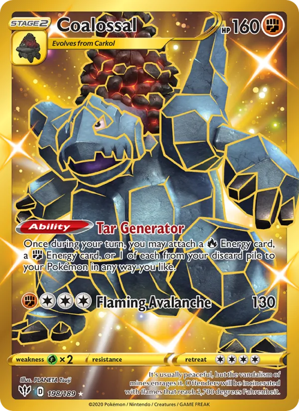Coalossal card from Darkness Ablaze, number 198/189