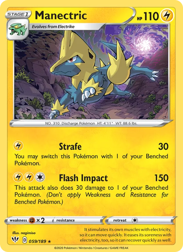 Kartu Manectric dari Darkness Ablaze, nomor 59/189