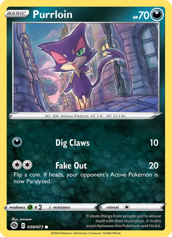 Kartu Purrloin dari Champion's Path, nomor 39/73