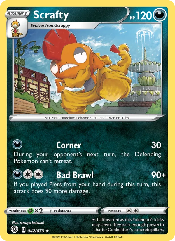 Kartu Scrafty dari Champion's Path, nomor 42/73