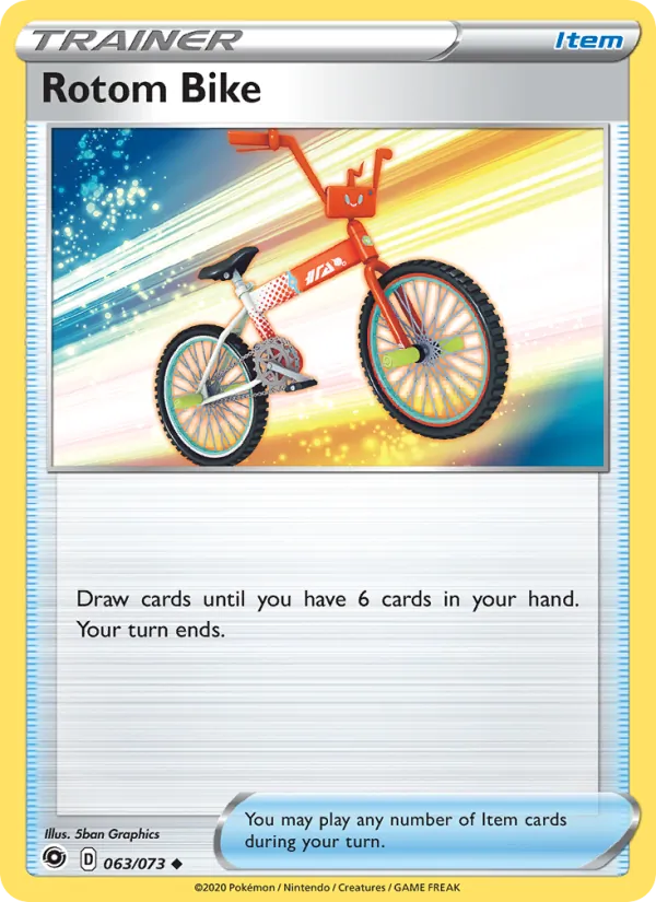 Kartu Rotom Bike dari Champion's Path, nomor 63/73