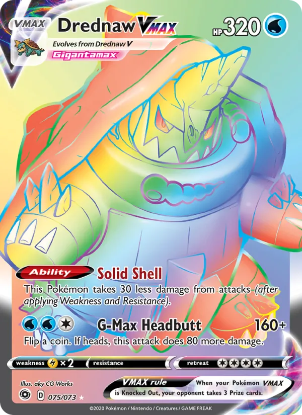 Drednaw VMAX card from Champion's Path, number 75/73