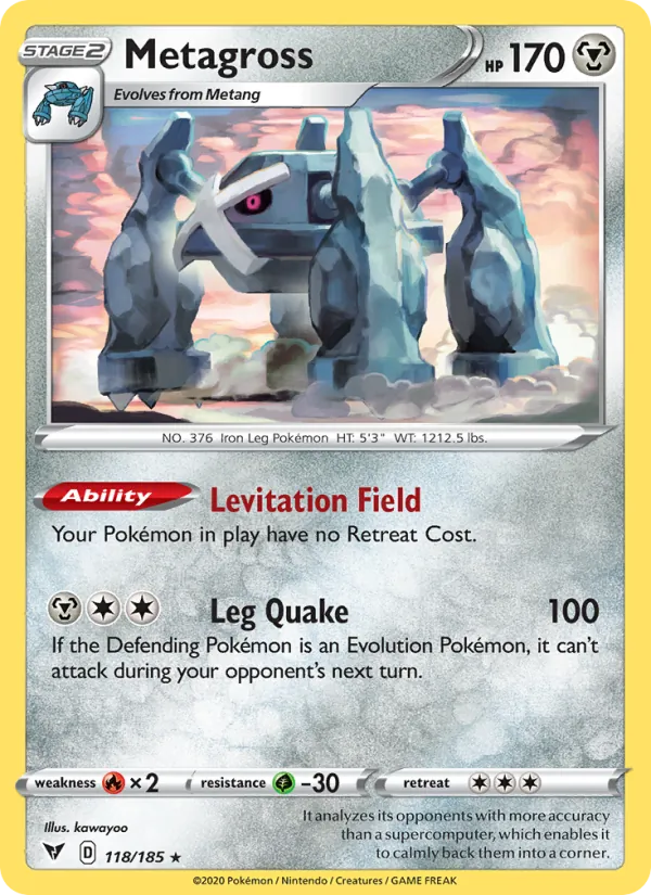 Kartu Metagross dari Vivid Voltage, nomor 118/185
