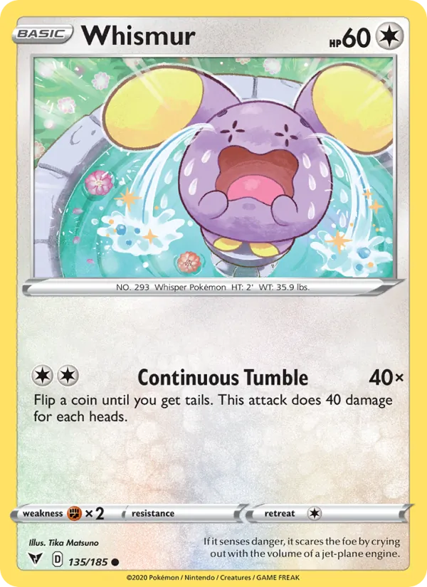 Kartu Whismur dari Vivid Voltage, nomor 135/185