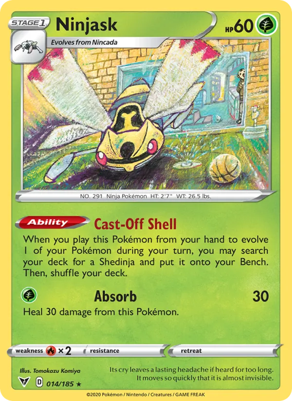 Kaart Ninjask uit Vivid Voltage, nummer 14/185