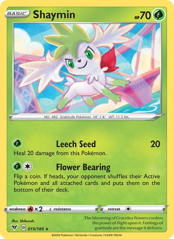 Kaart Shaymin uit Vivid Voltage, nummer 15/185