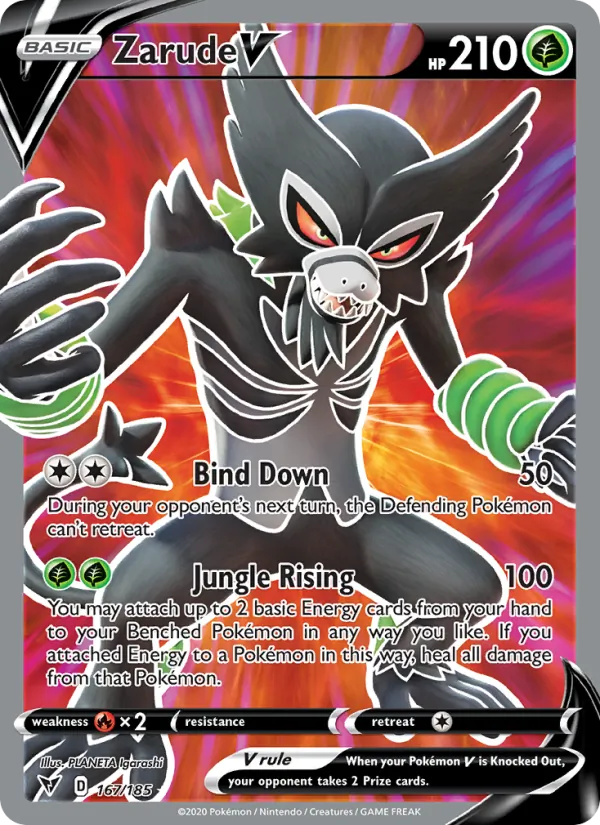 Kartu Zarude V dari Vivid Voltage, nomor 167/185