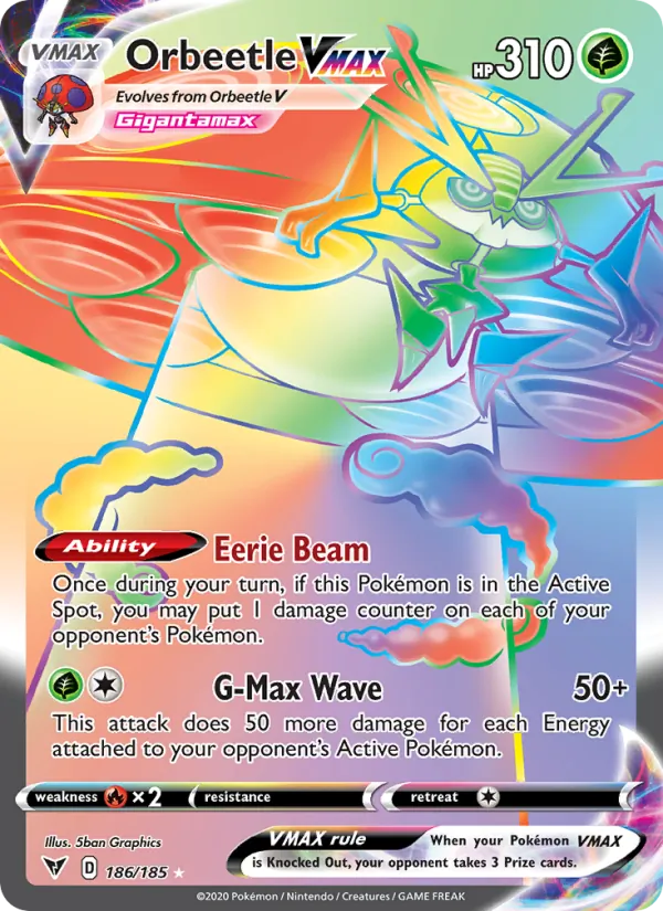 Orbeetle VMAX card from Vivid Voltage, number 186/185