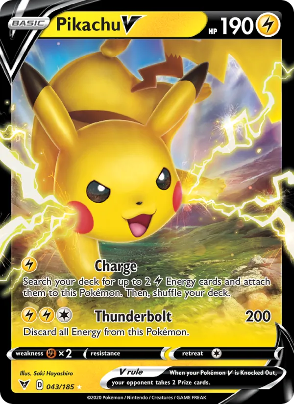 Kaart Pikachu V uit Vivid Voltage, nummer 43/185