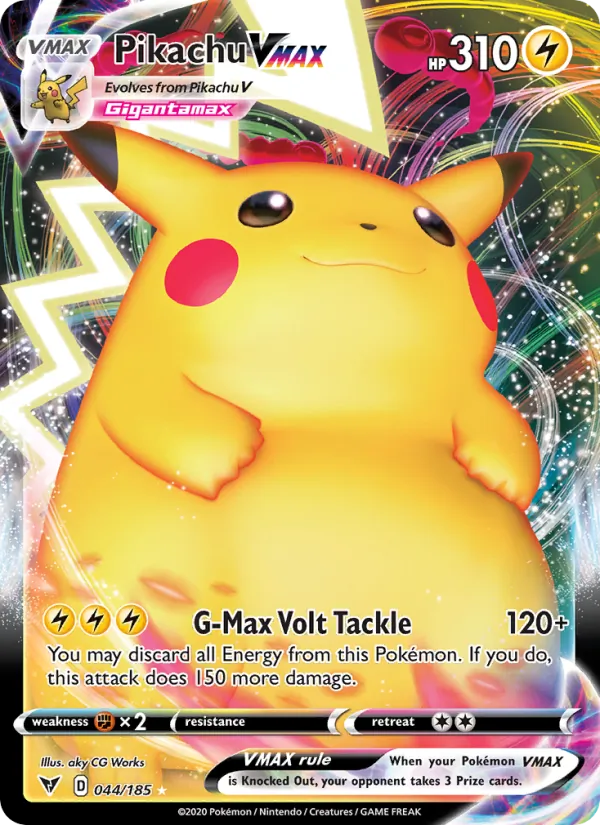Pikachu VMAX card from Vivid Voltage, number 44/185