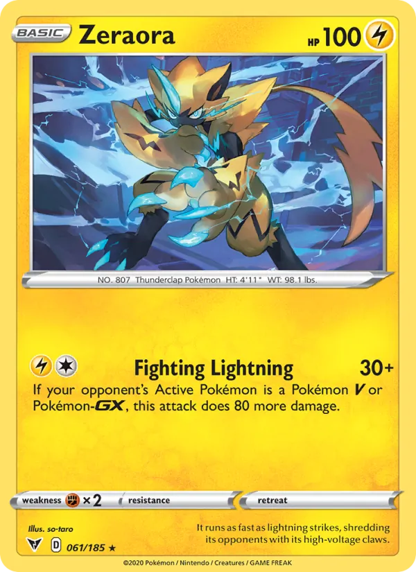 Kartu Zeraora dari Vivid Voltage, nomor 61/185