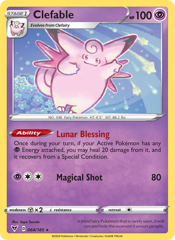 Kaart Clefable uit Vivid Voltage, nummer 64/185