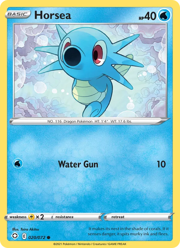 Kaart Horsea uit Shining Fates, nummer 20/72