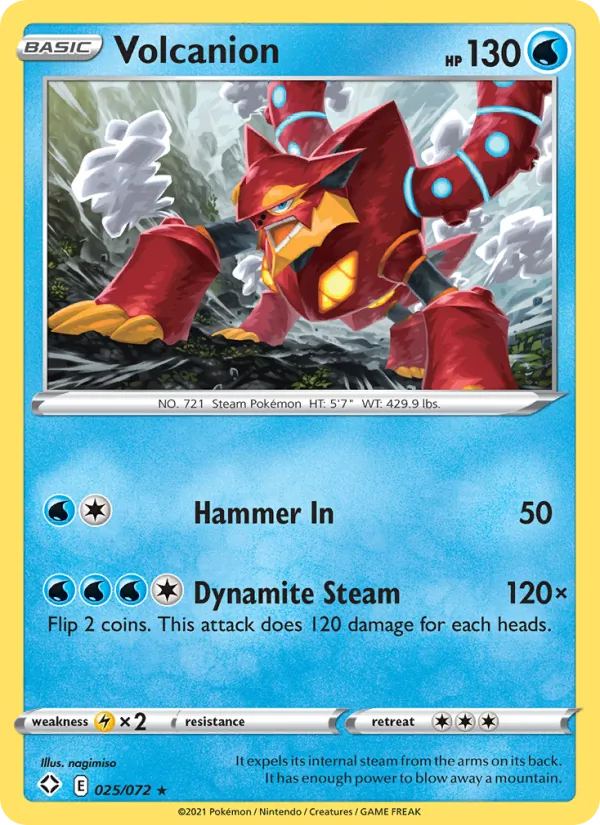 Kartu Volcanion dari Shining Fates, nomor 25/72