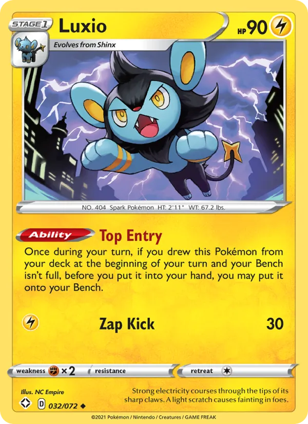 Kaart Luxio uit Shining Fates, nummer 32/72