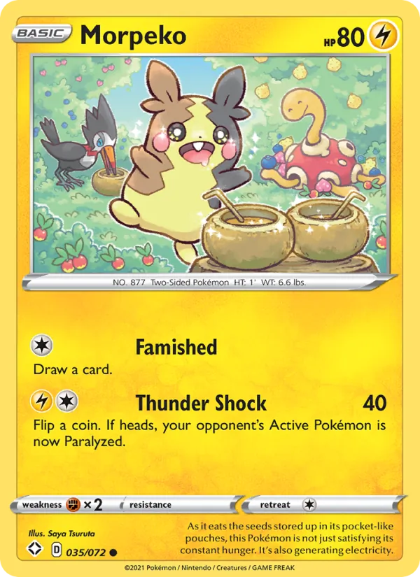 Kartu Morpeko dari Shining Fates, nomor 35/72