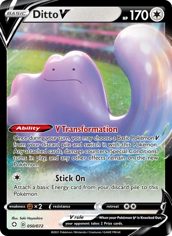 Kartu Ditto V dari Shining Fates, nomor 50/72