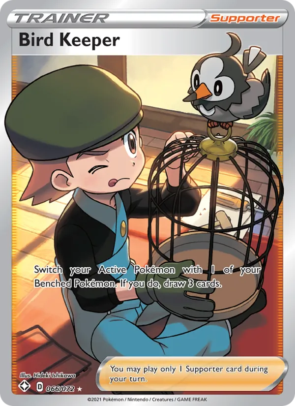 Kartu Bird Keeper dari Shining Fates, nomor 66/72