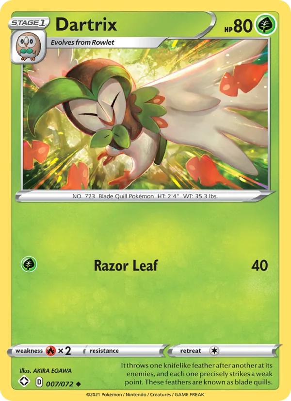 Kaart Dartrix uit Shining Fates, nummer 7/72