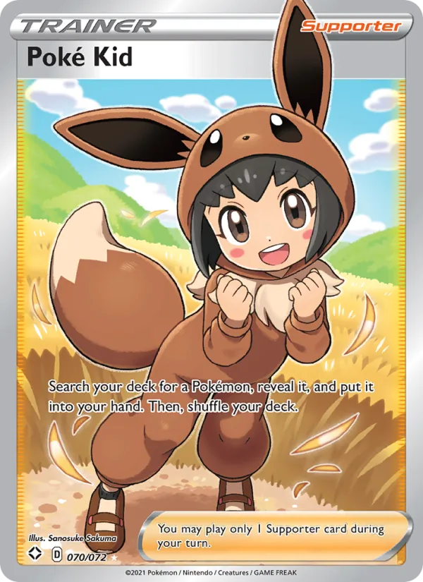 Poké Kid card from Shining Fates, number 70/72