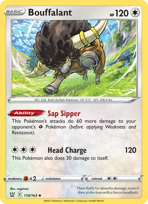 Kartu Bouffalant dari Battle Styles, nomor 118/163