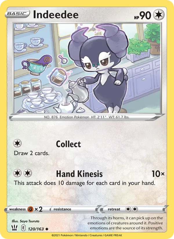 Kartu Indeedee dari Battle Styles, nomor 120/163