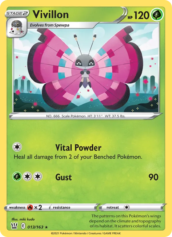 Kartu Vivillon dari Battle Styles, nomor 13/163