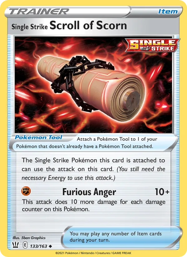 Kartu Single Strike Scroll of Scorn dari Battle Styles, nomor 133/163
