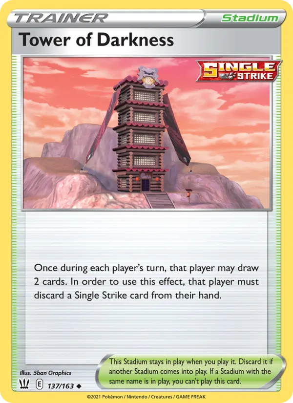 Kaart Tower of Darkness uit Battle Styles, nummer 137/163