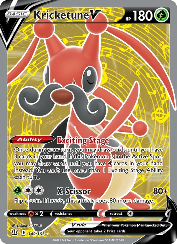Kartu Kricketune V dari Battle Styles, nomor 142/163