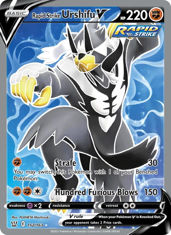 Kaart Rapid Strike Urshifu V uit Battle Styles, nummer 152/163