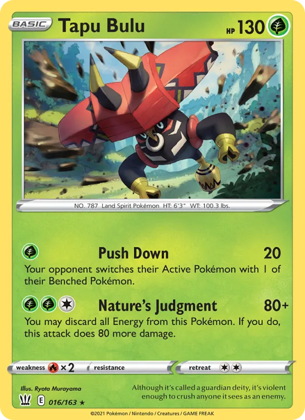 Kartu Tapu Bulu dari Battle Styles, nomor 16/163