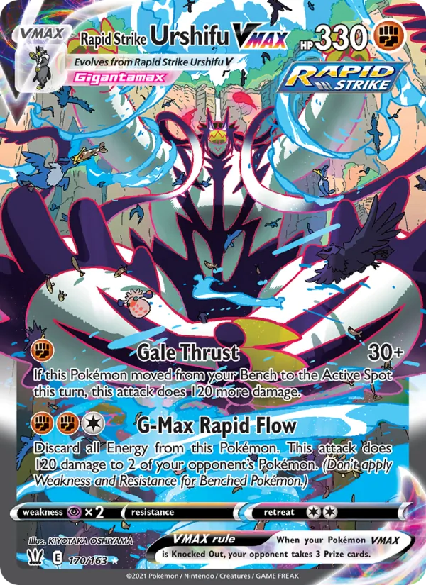 Rapid Strike Urshifu VMAX card from Battle Styles, number 170/163