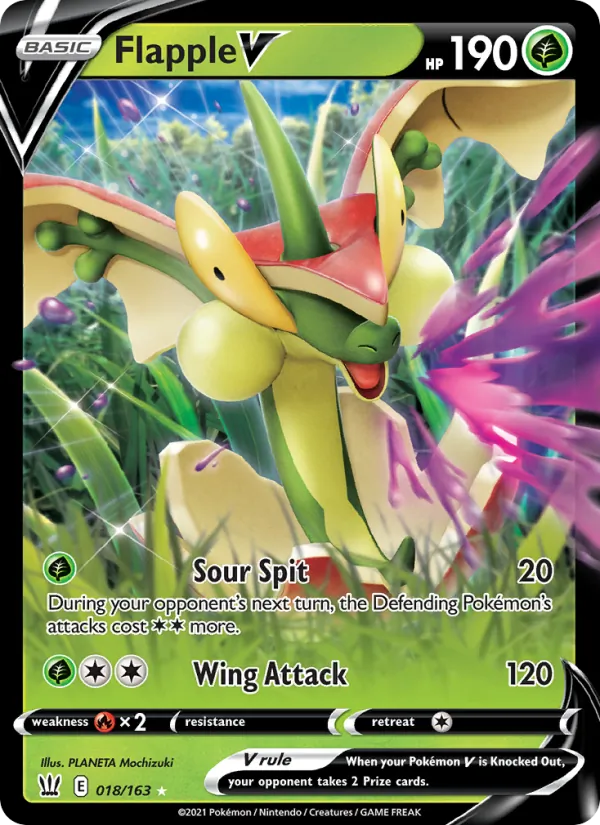 Kartu Flapple V dari Battle Styles, nomor 18/163
